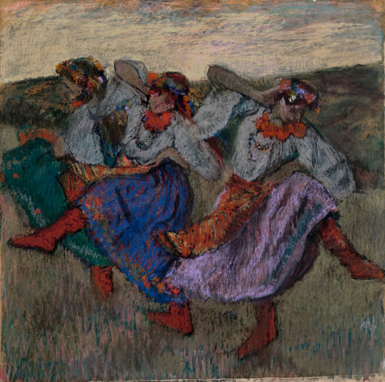 Russiske dansere, ca. 1899 (pastel på kalkerpapir monteret på pap) af Edgar Degas