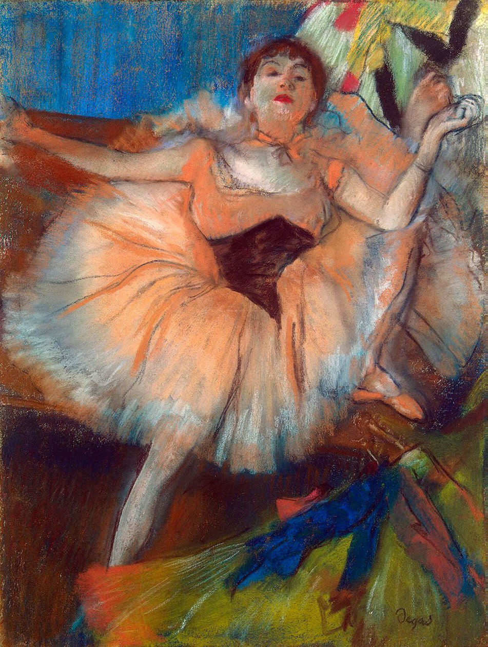 Siddende danser, 1879-1880. af Edgar Degas