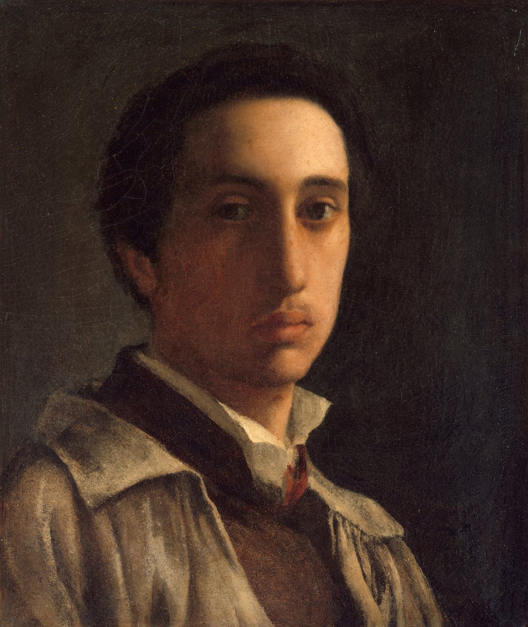 Selvportræt, ca. 1855-56 (olie på papir, lagt ned på lærred) af Edgar Degas