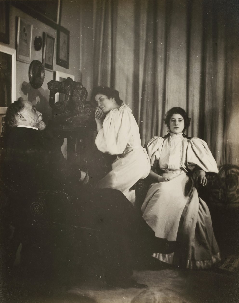 [Selvportræt med Christine og Yvonne Lerolle], sandsynligvis 1895-96. af Edgar Degas