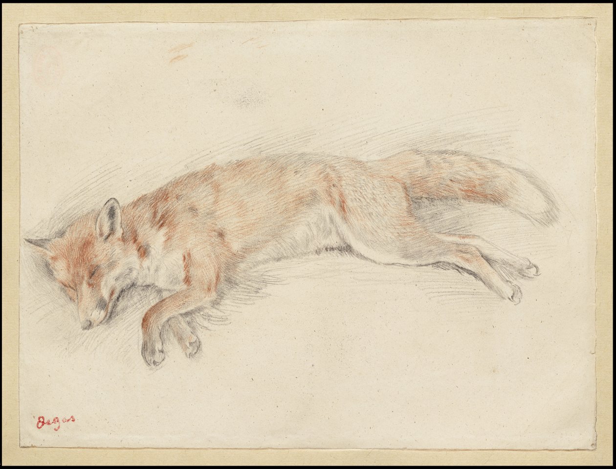 Studie til "Død ræv i skoven", c.1861-64 af Edgar Degas