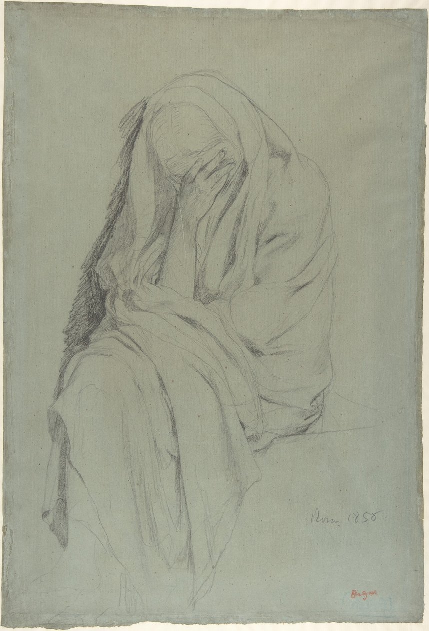 Studie til »Vieille Italienne« (forsiden); Studie i drapering (bagsiden) af Edgar Degas