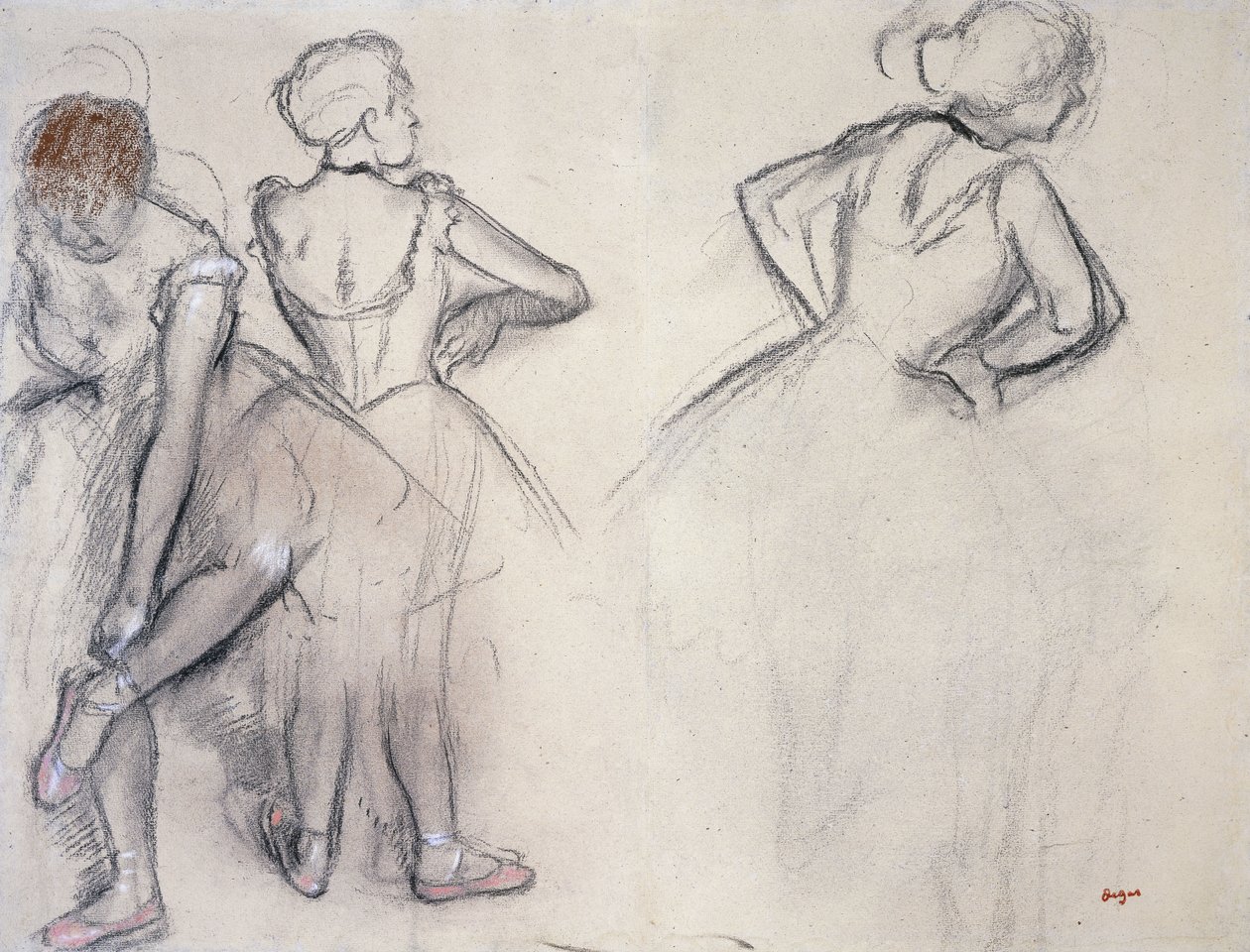 Undersøgelse af dansere; Undersøgelse af dansere, af Edgar Degas