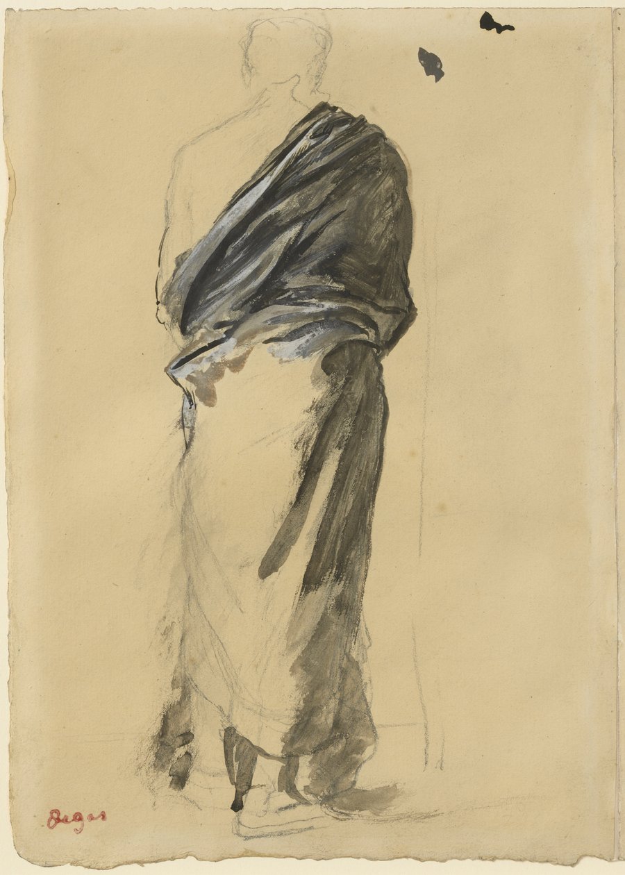 Studie af Draperi, 1860-65 af Edgar Degas