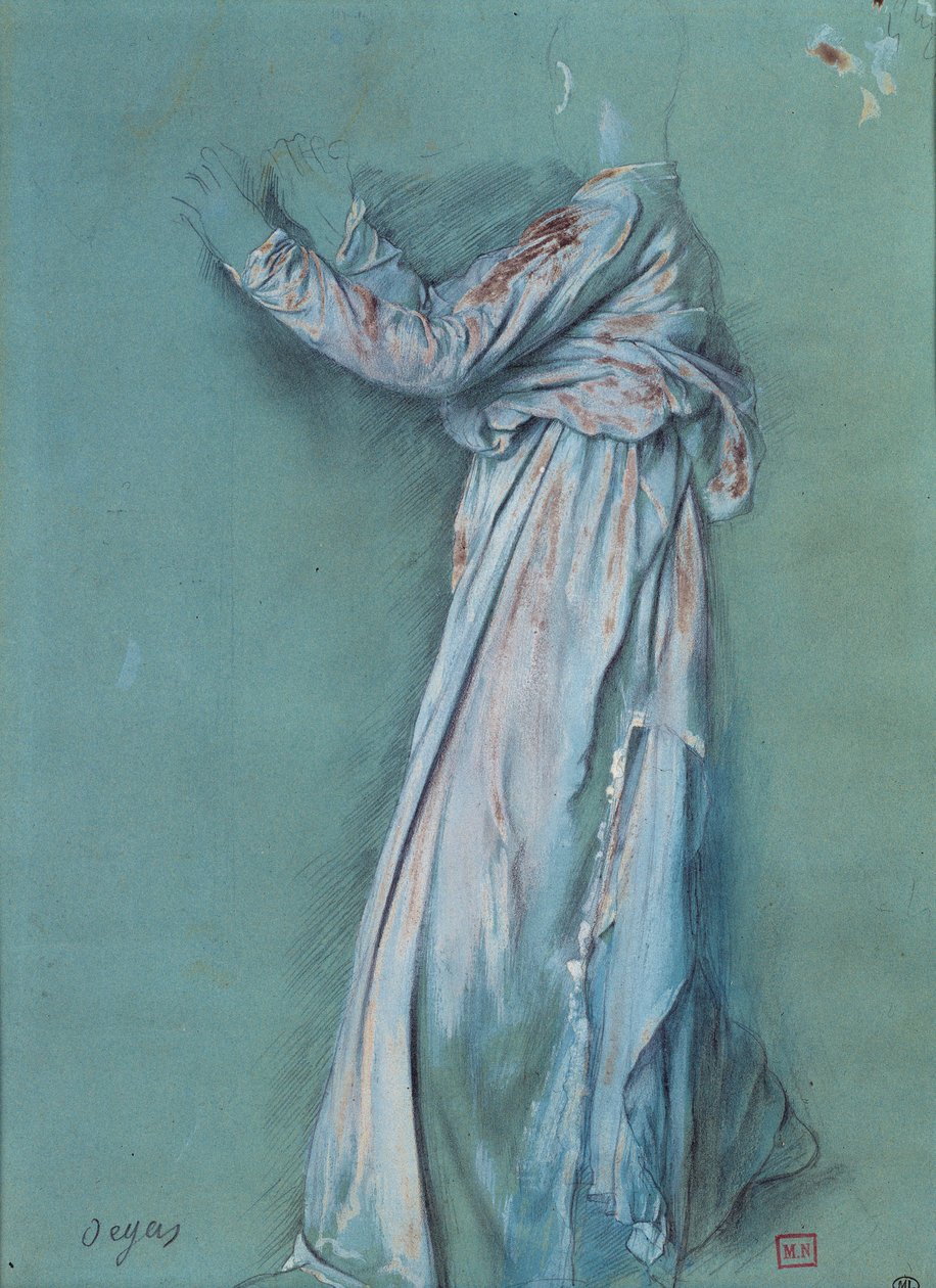 Undersøgelse af en kvindedrape for “Semiramis”” (ca. 1860 - 62). Tegning af Edgar Degas (1834-1917) af Edgar Degas