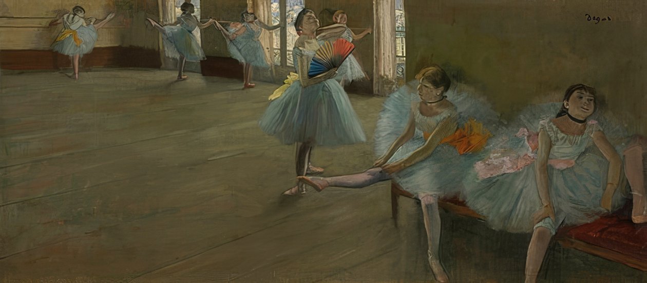Dansere i et træningslokale. Omkring 1880 af Edgar Degas