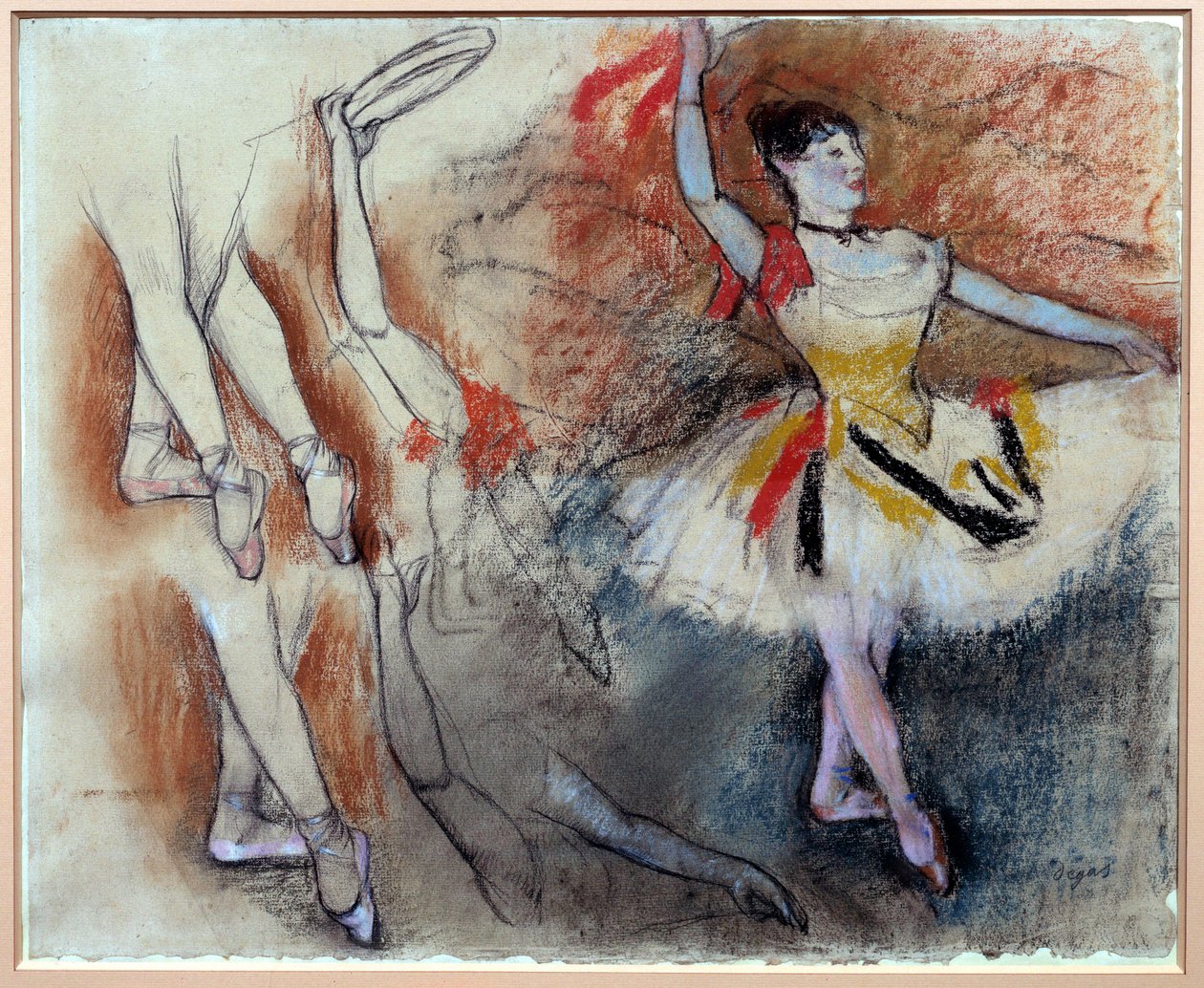 Tamburindanser Study med pastel og sort blyant af Edgar Degas (1834-1917). 1882 søn. 0,58x0,46 m Paris, musee d