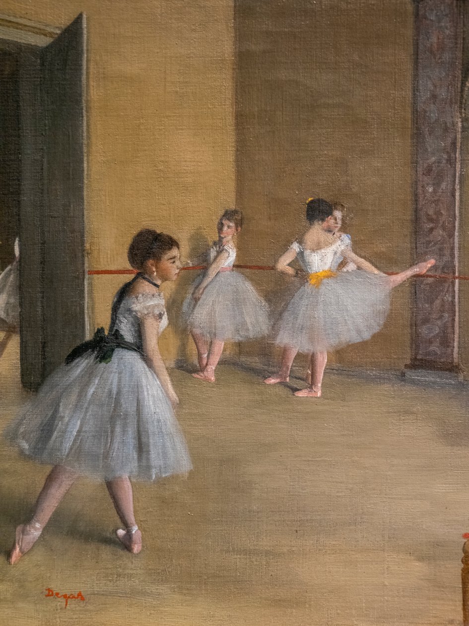 The Dance Lecon (detalje). 1872. Olie på lærred. af Edgar Degas
