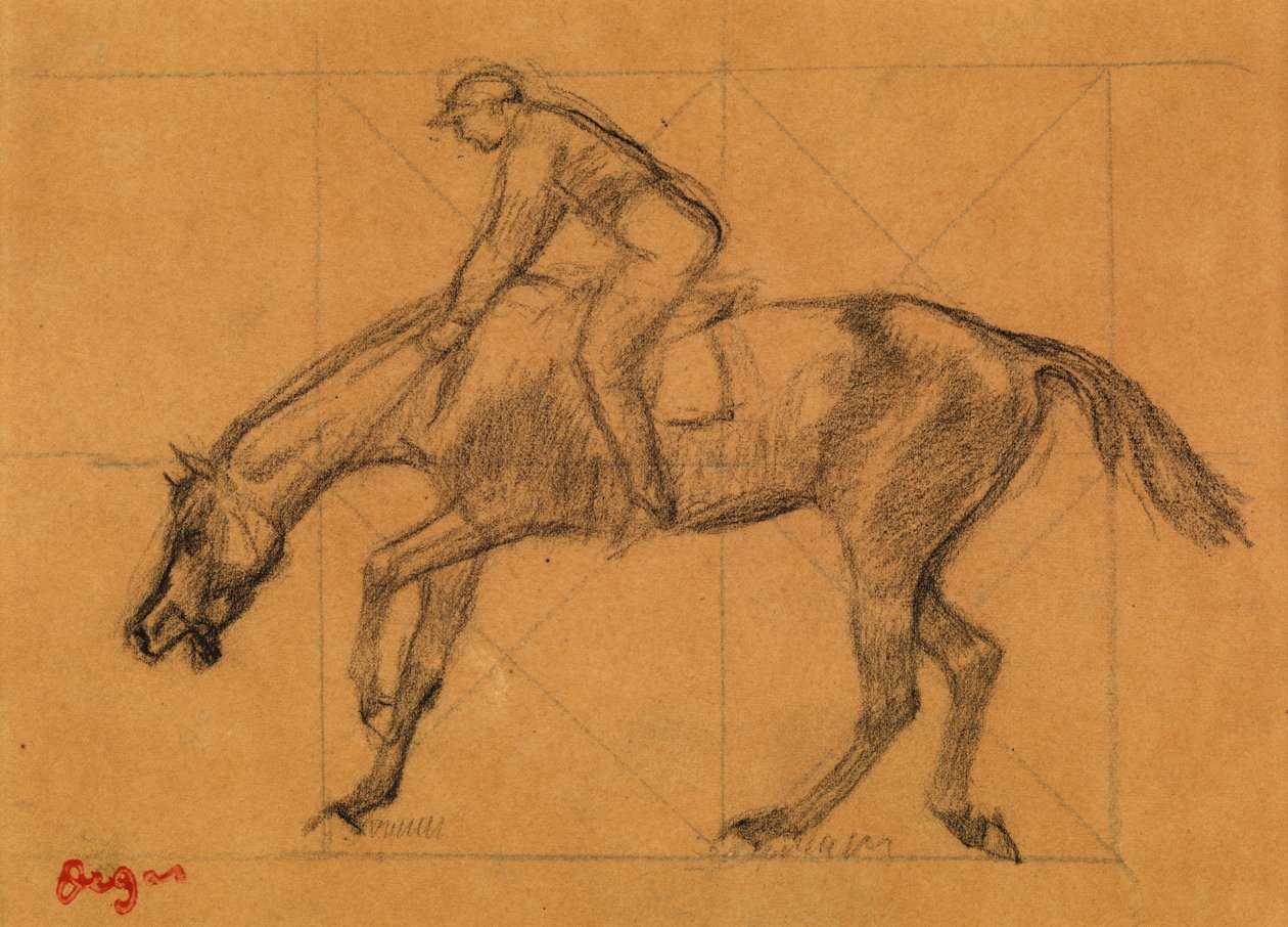 The End of the Race, ca. 1882 (kridt på tonet papir) af Edgar Degas