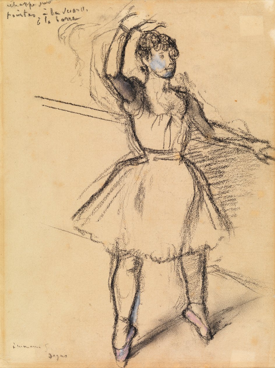 Den lille danser, ca. 1885 (kridt på papir) af Edgar Degas