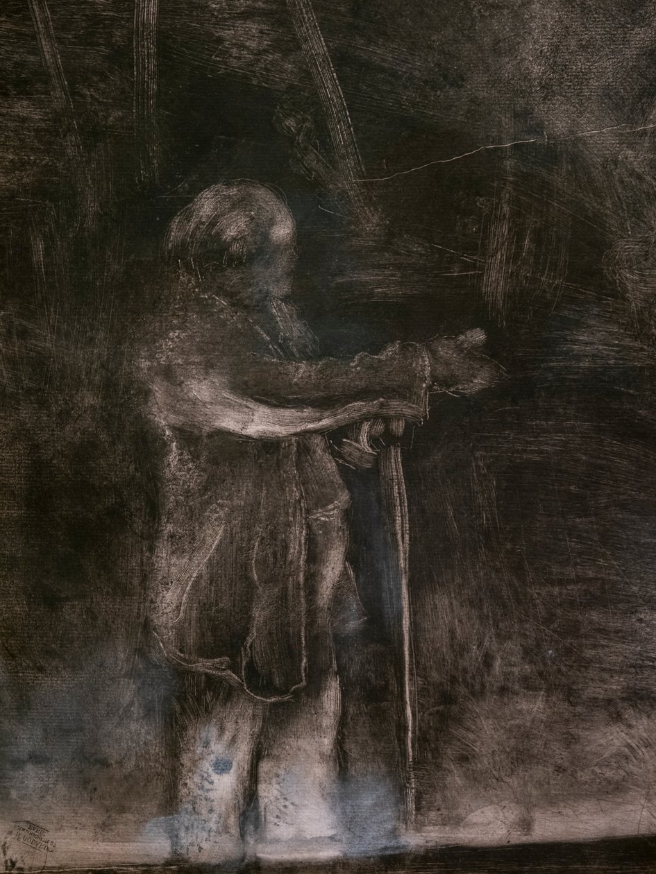 The Master of Ballet (detalje) (udført i samarbejde med Ludovic Lepic). 1876. Monotypi i sort blæk med hvide kridtfremhævninger af Edgar Degas