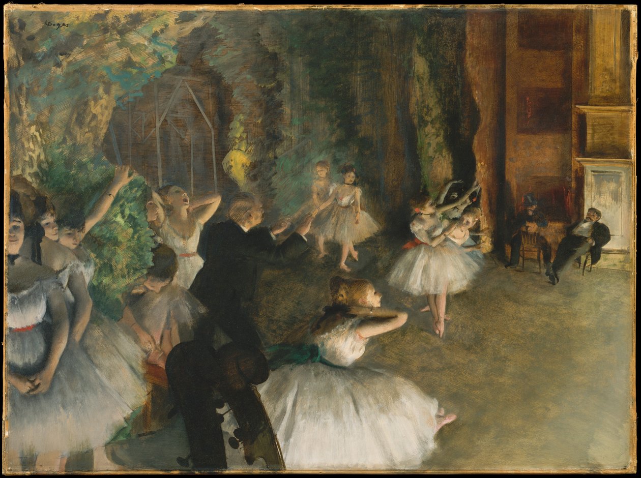 Prøven på balletforestillingen på scenen af Edgar Degas