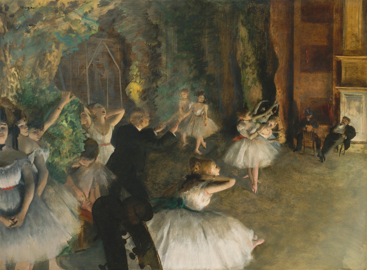 Ballettens genhør på scenen, ca. 1874. af Edgar Degas