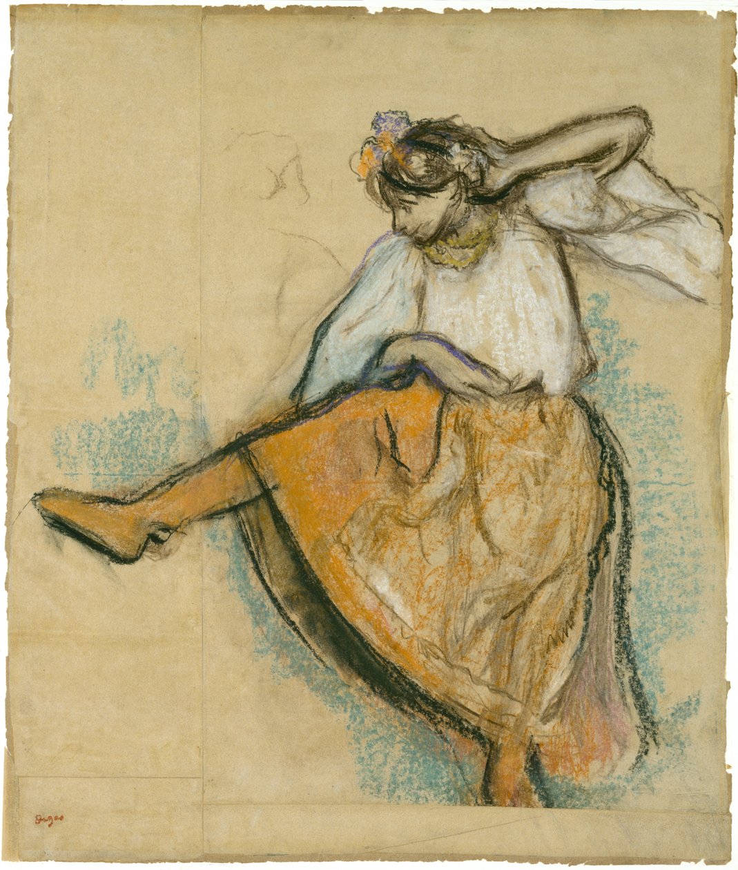 Den russiske danser, ca. 1895 (pastel og trækul på sammenføjet papir lagt om bord) af Edgar Degas
