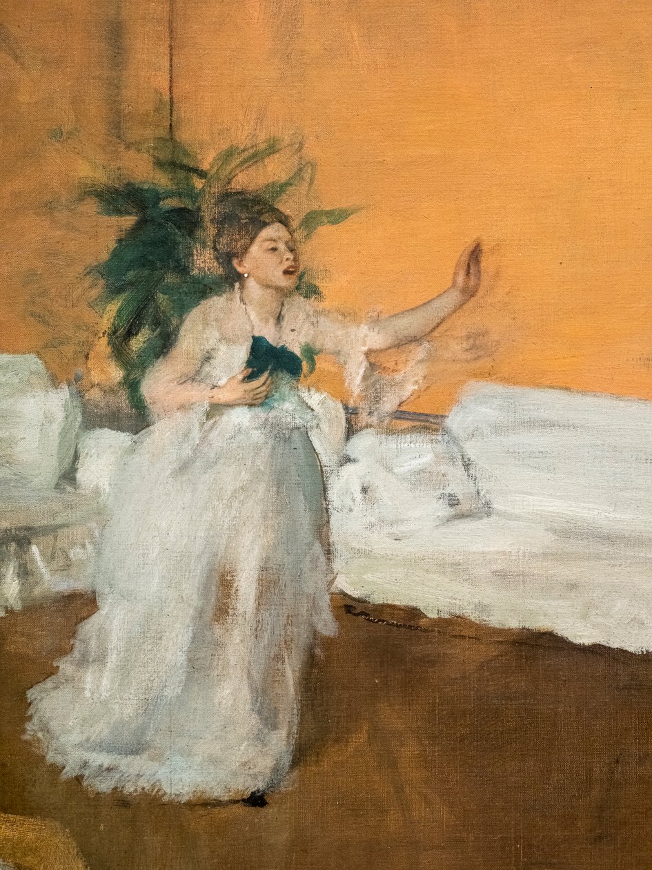 Sanggentagelsen (detaljer). Omkring 1869. Olie på lærred. af Edgar Degas