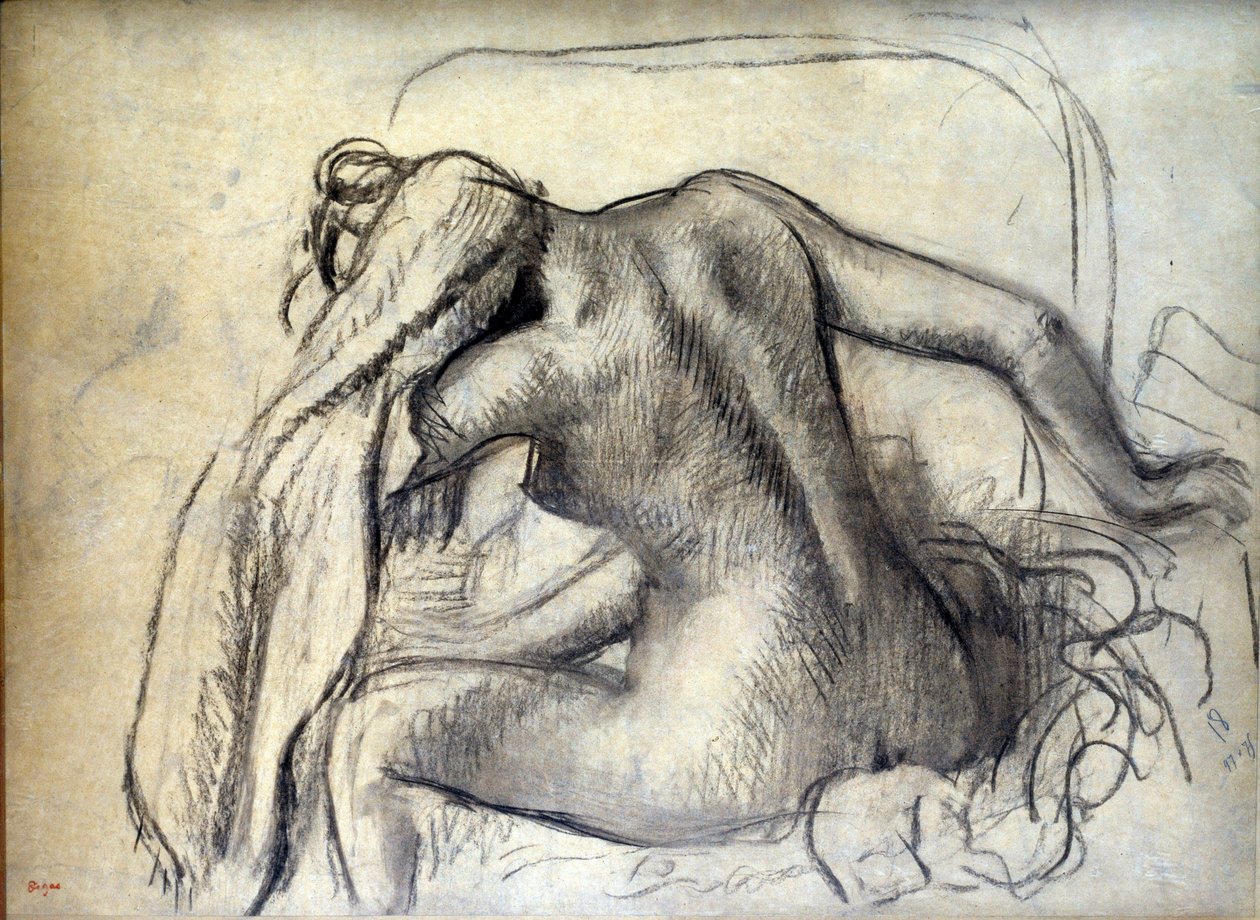 Toilettegningen af Edgar Degas (1834-1917) Paris fra det 19. århundrede, Louvre-museet af Edgar Degas