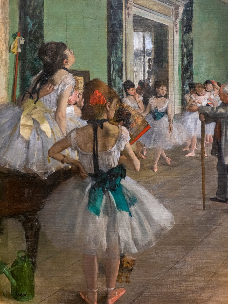 Danseklassen (detalje). Begynder i 1873, slutter i 1875-1876. Olie på lærred. af Edgar Degas