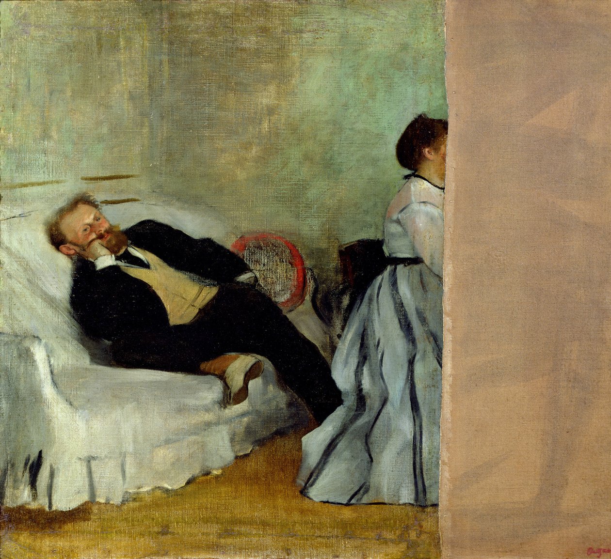 Maleren Edouard Manet med sin kone Suzanne af Edgar Degas