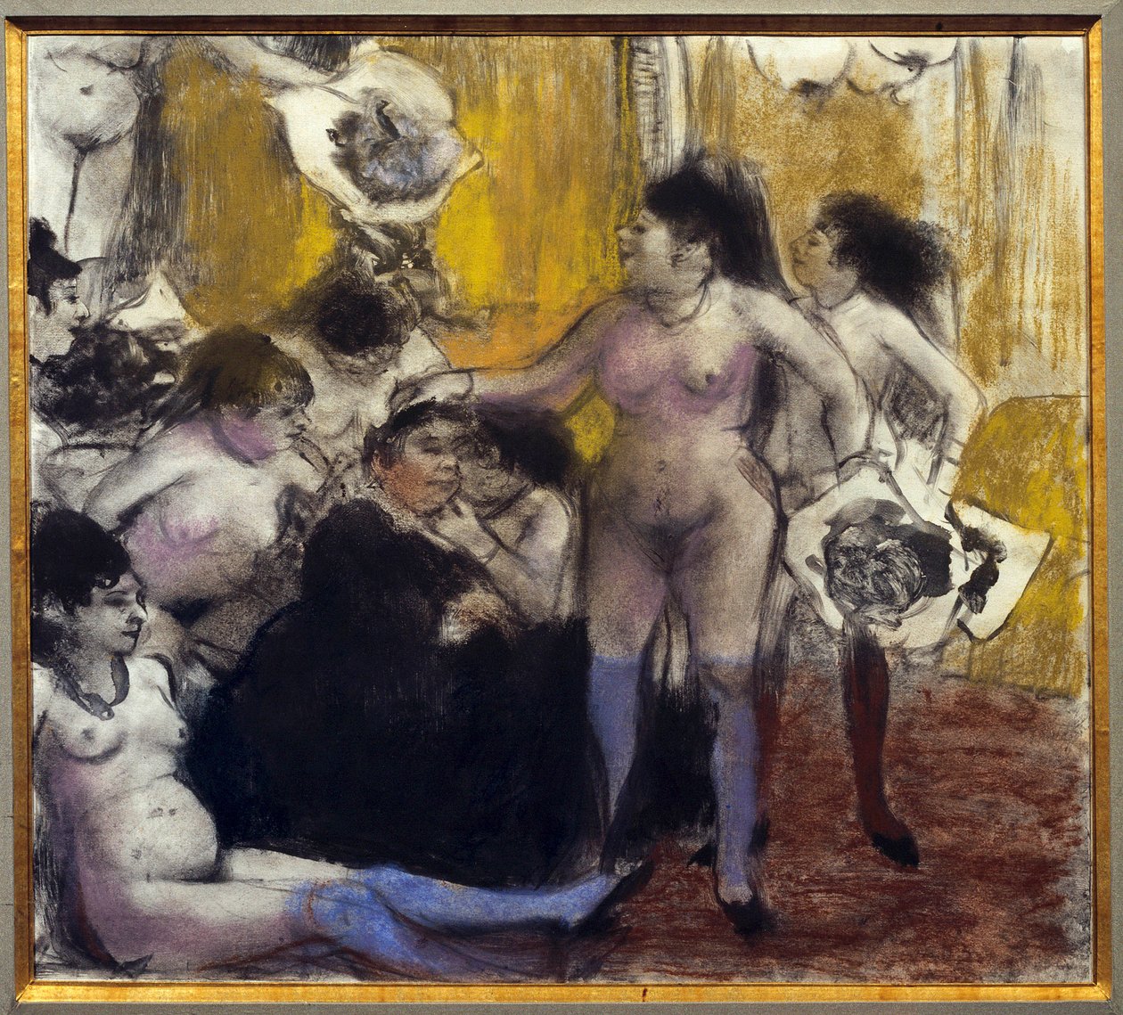 Festen af mæcen Maison lukker under en fest til ære for en proxenete. Maleri af Edgar Degas af Edgar Degas