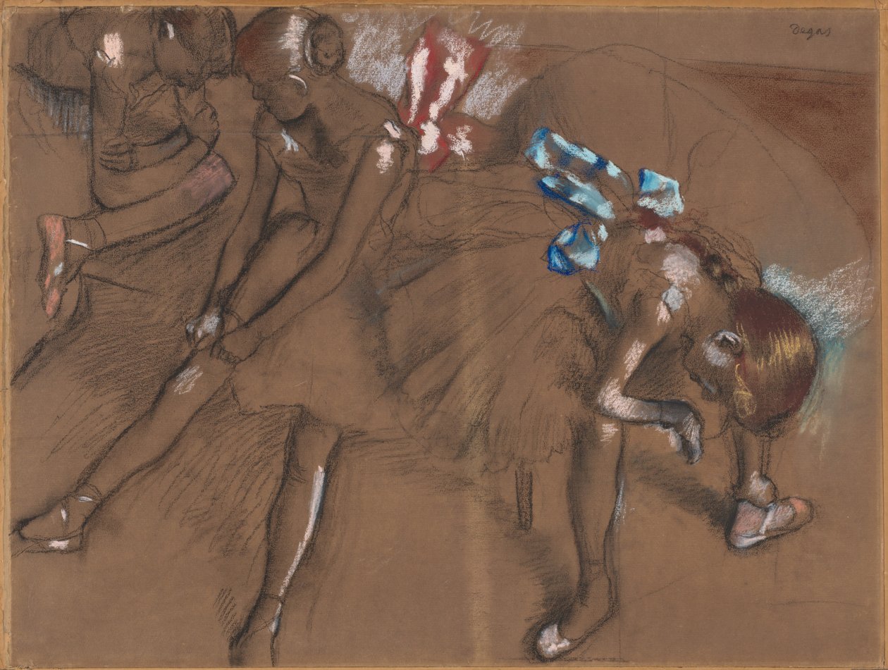 Tre dansere hviler, ca. 1880. af Edgar Degas