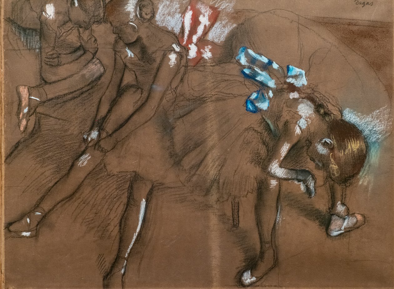 Tre dansere. Omkring 1880. Kul og pastel på papir af Edgar Degas