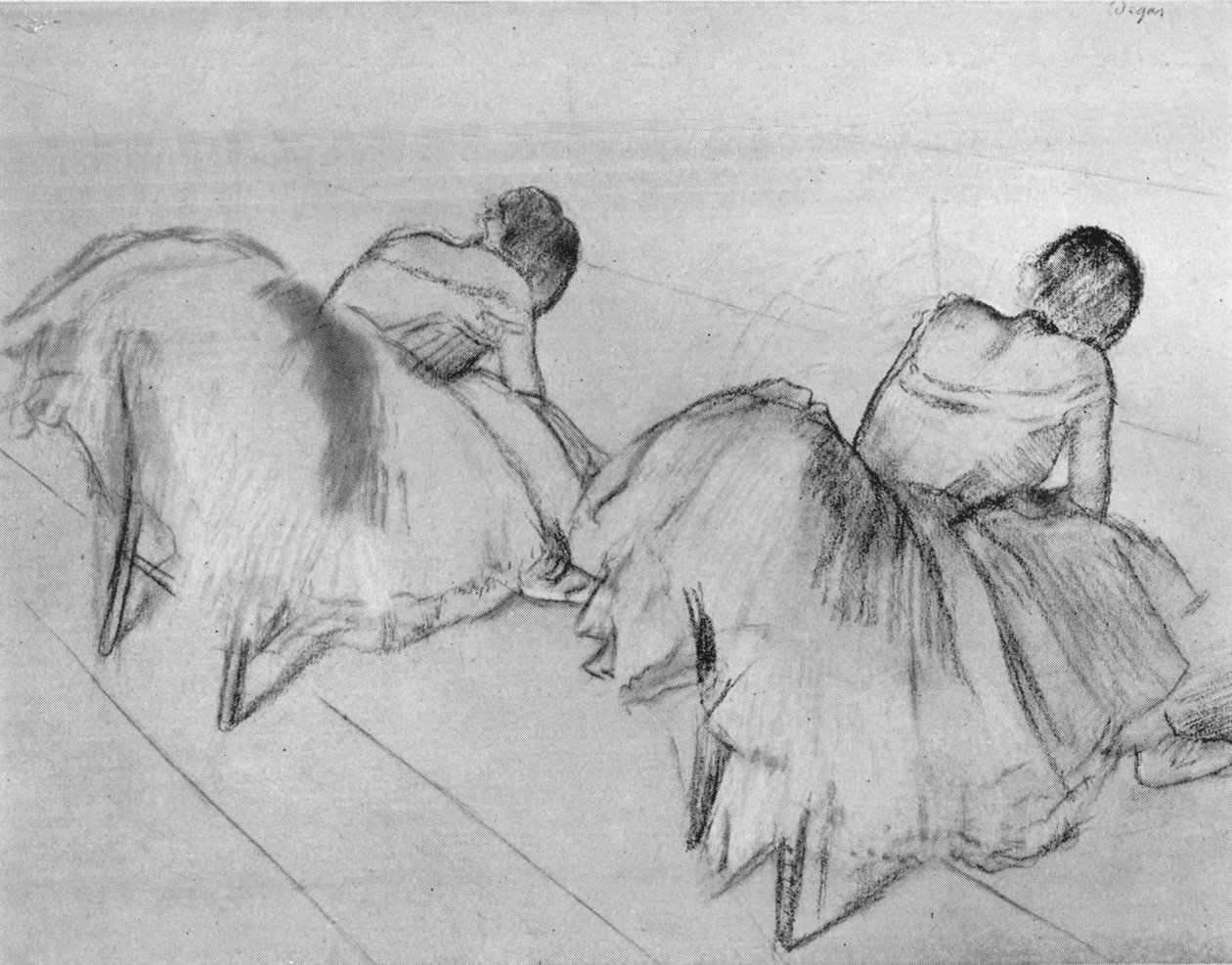 Two Dancers Resting, c20. århundrede af Edgar Degas