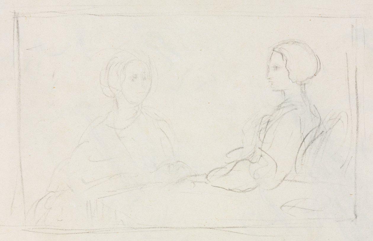 To siddende kvinder (verso) af Edgar Degas