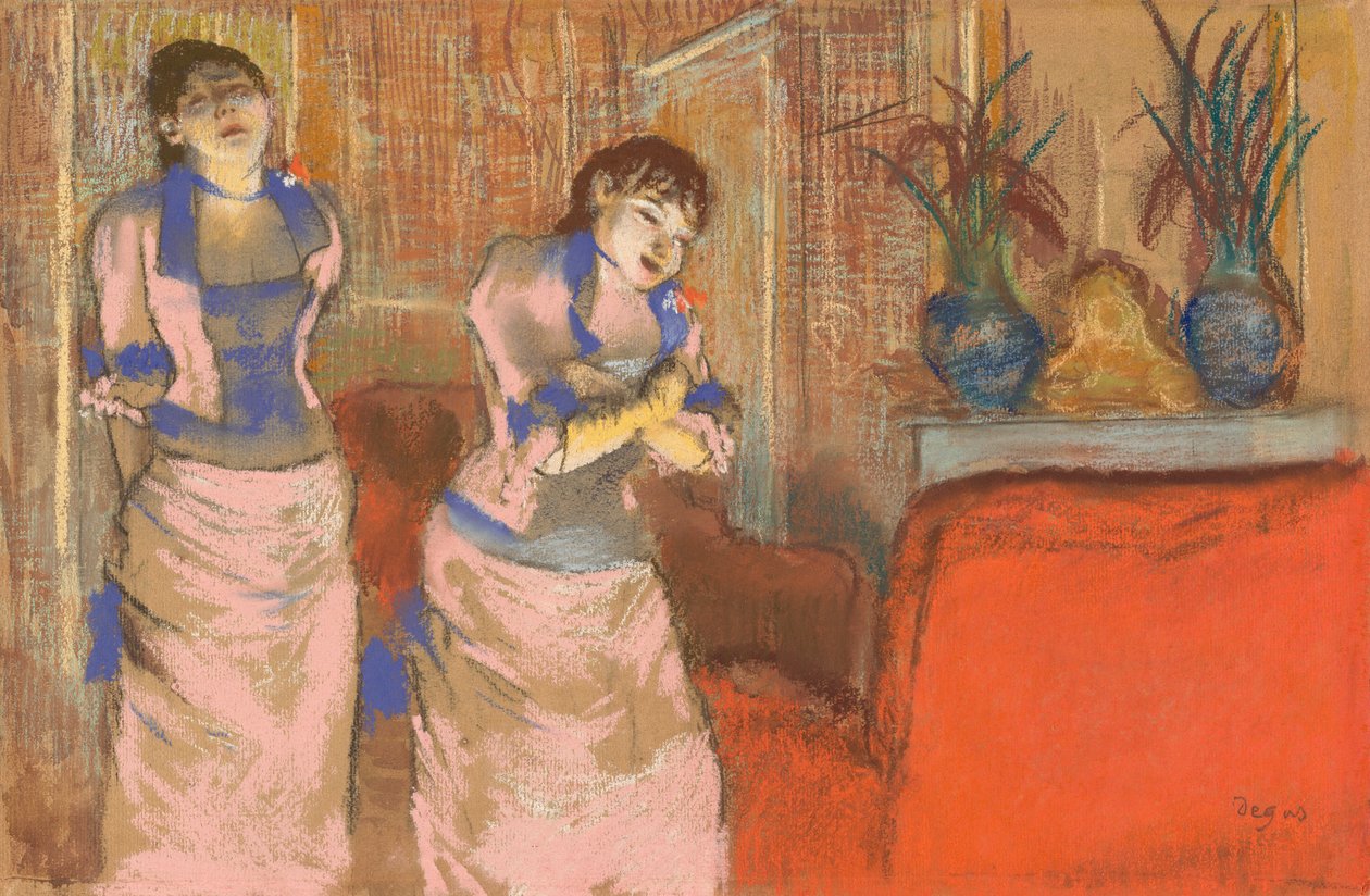 To kvinder, ca. 1878-80 (pastel over akvarel på solbrunt lagt papir) af Edgar Degas