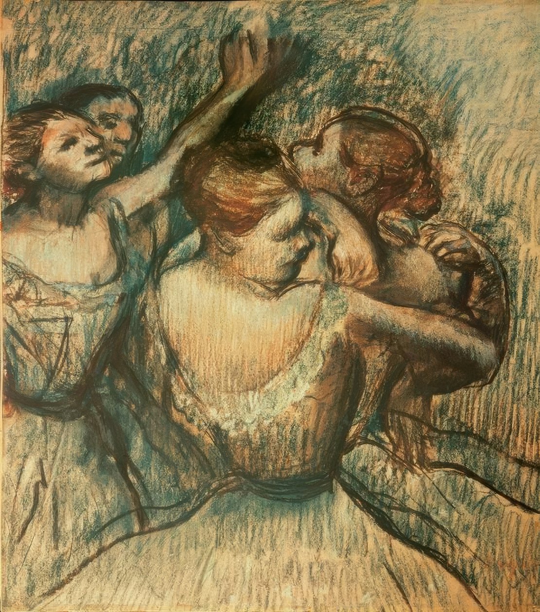 Fire dansere i halv længde af Edgar Degas