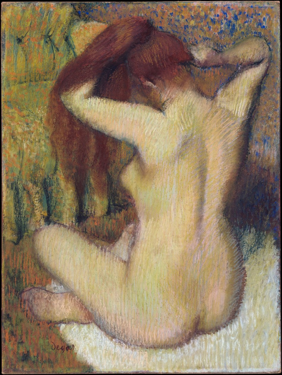Kvinde, der reder sit hår af Edgar Degas