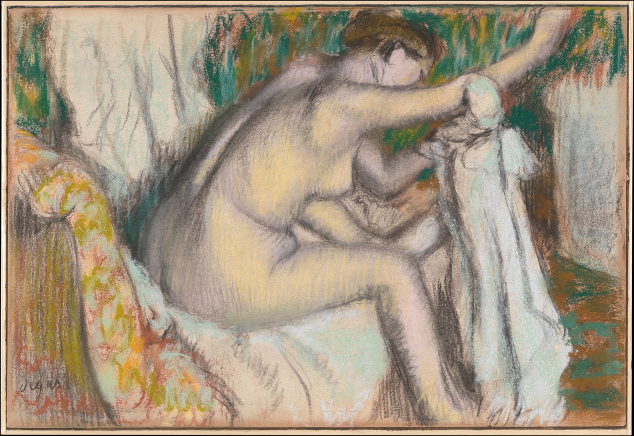 Kvinde, der tørrer sin arm af Edgar Degas