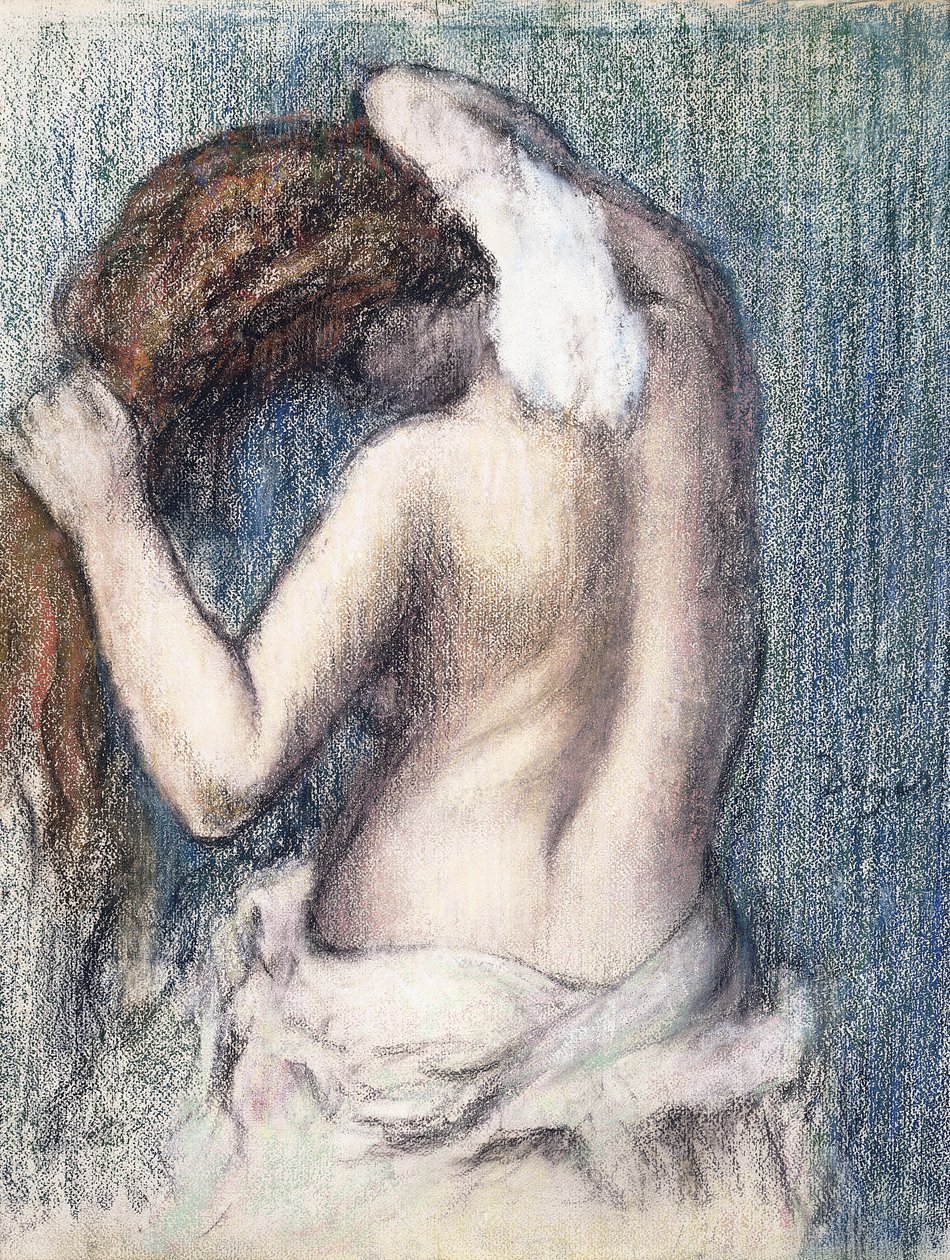 Kvinde tørrer sig, c.1906 af Edgar Degas