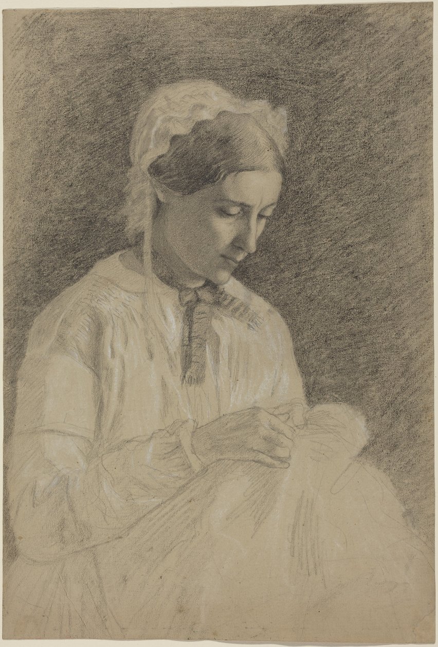 Broderende kvinde af Edgar Degas