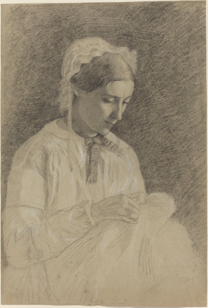 Kvindebroderi, 1855-1860 af Edgar Degas