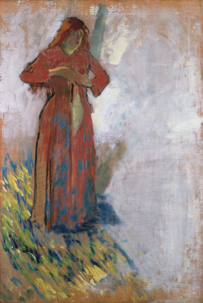 Kvinde klæder sig af af Edgar Degas