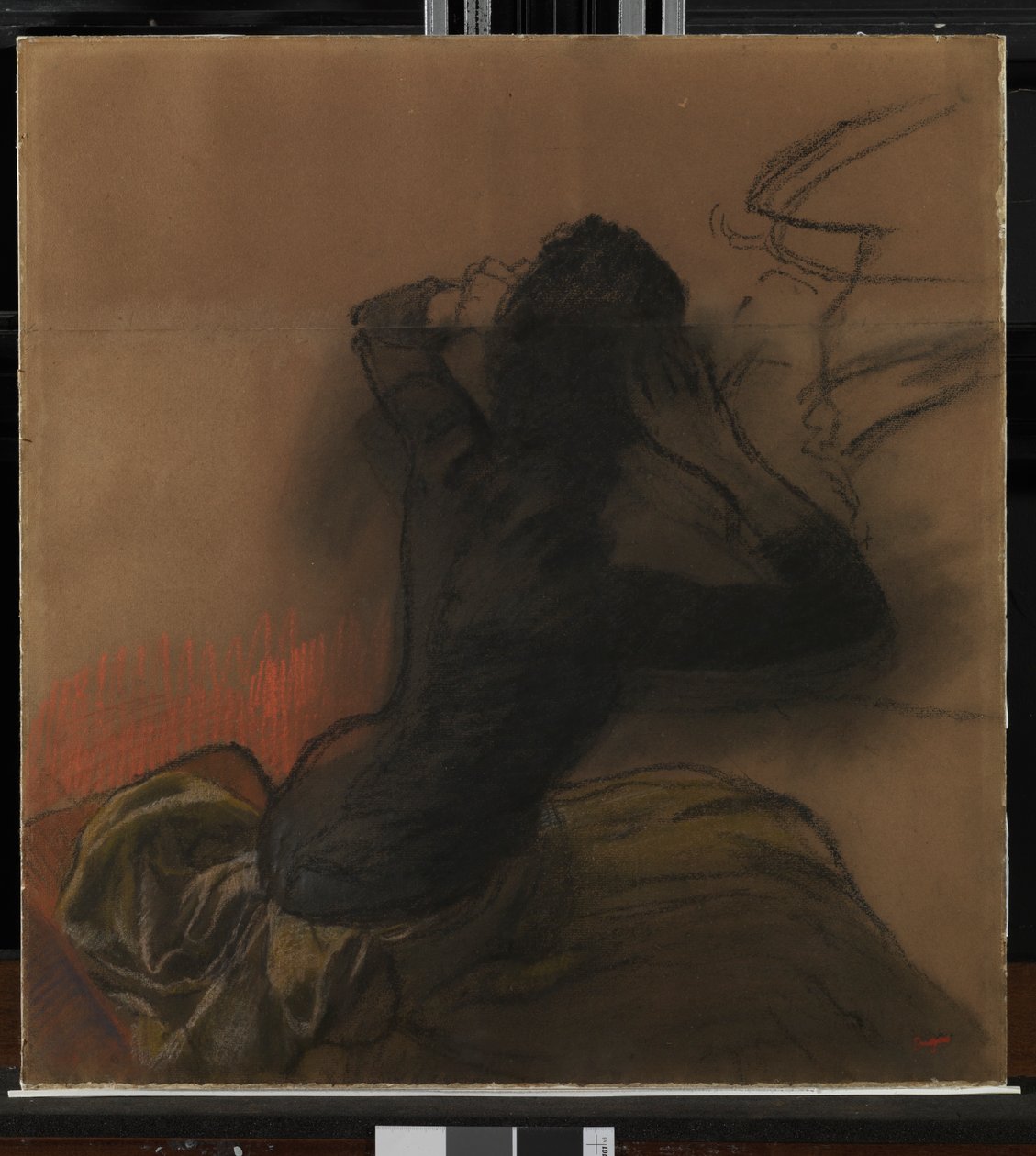 Kvinde tilpasser sit hår, ca. 1884 af Edgar Degas