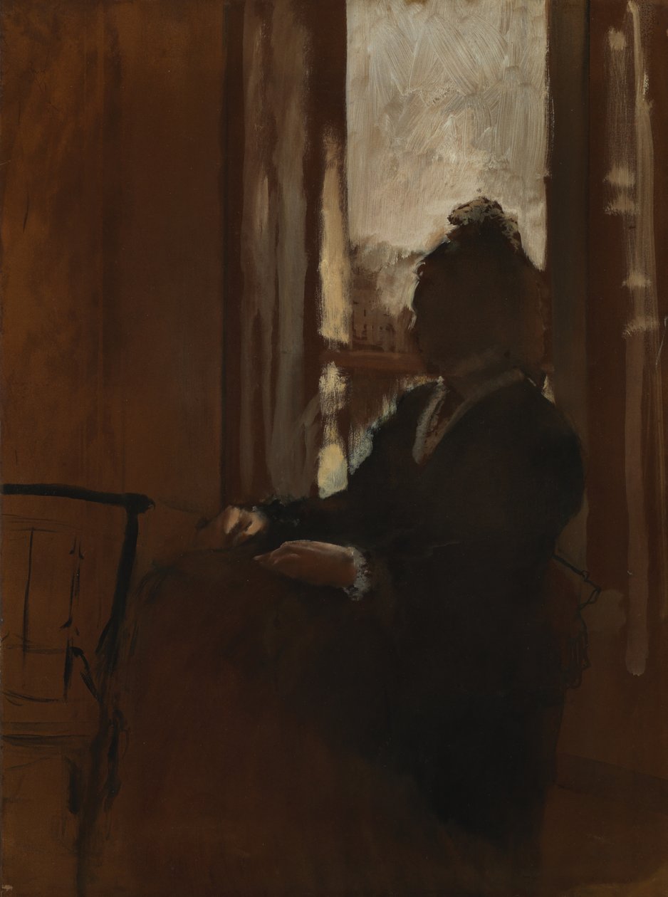 Kvinde ved et vindue, ca. 1871-2 (olie på papir på linned) af Edgar Degas