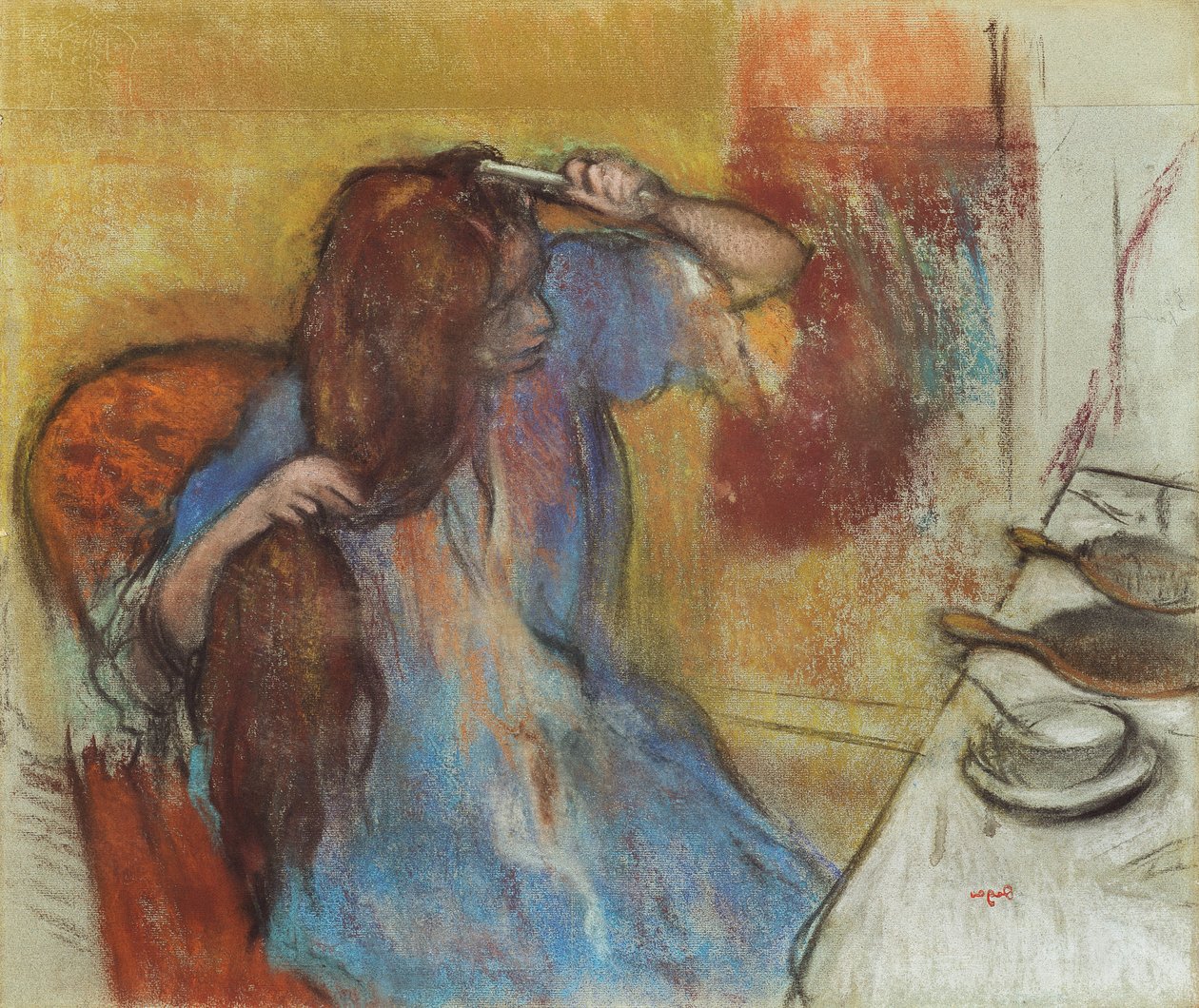 Kvinde ved sit toilet; Femme a sa Toilette, c.1889 af Edgar Degas