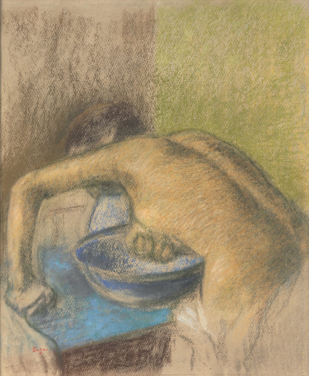 Kvinde ved sit toilet; Femme a sa toilette, c.1888-1892 af Edgar Degas