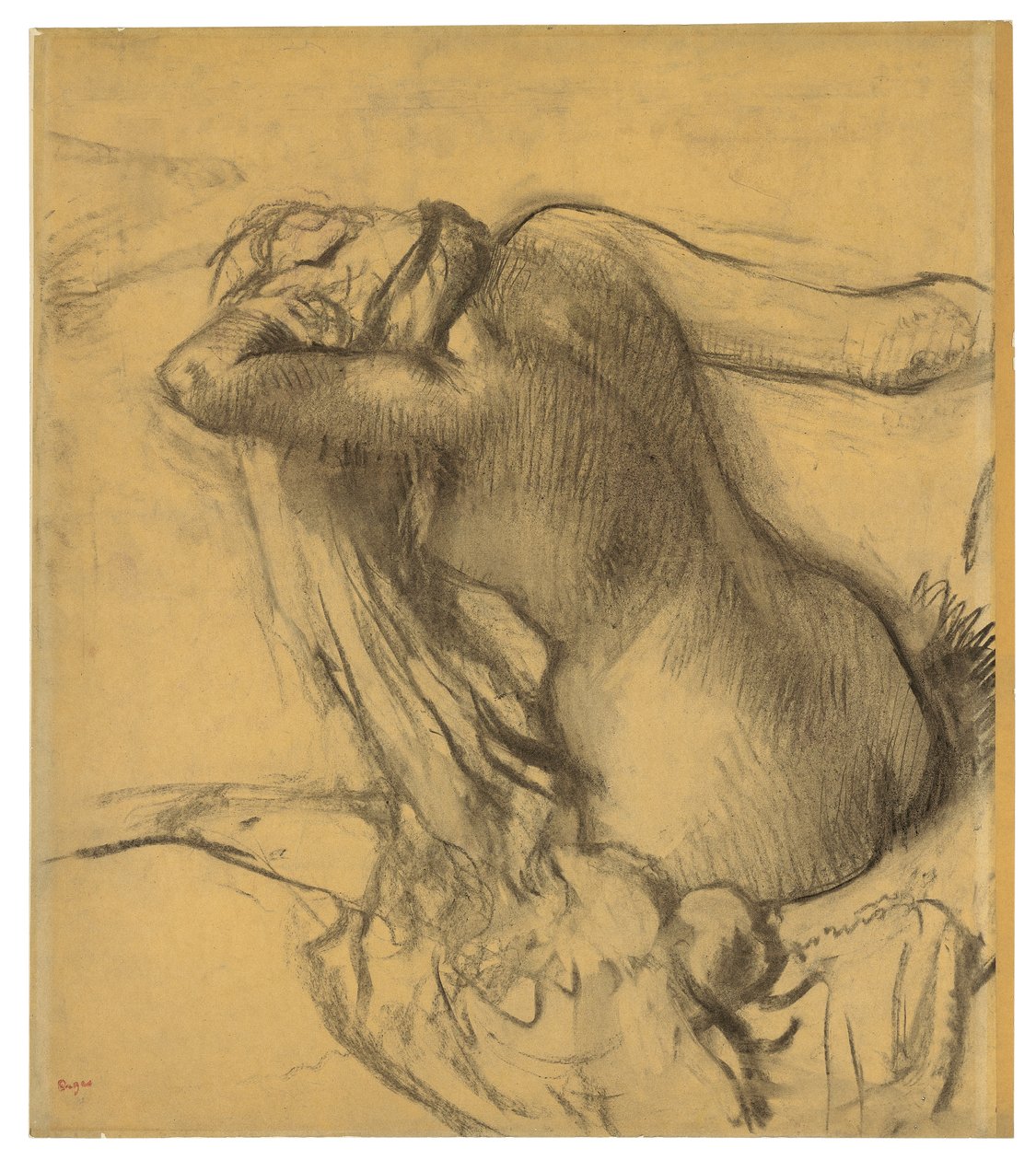 Kvinde tørrer sit hår, ca. 1890-95 af Edgar Degas