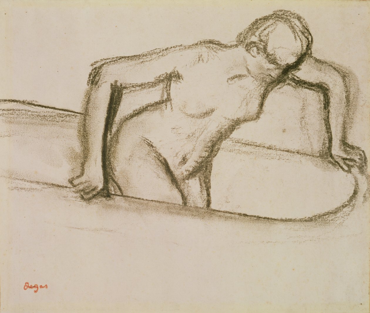 Kvinde i badekar af Edgar Degas