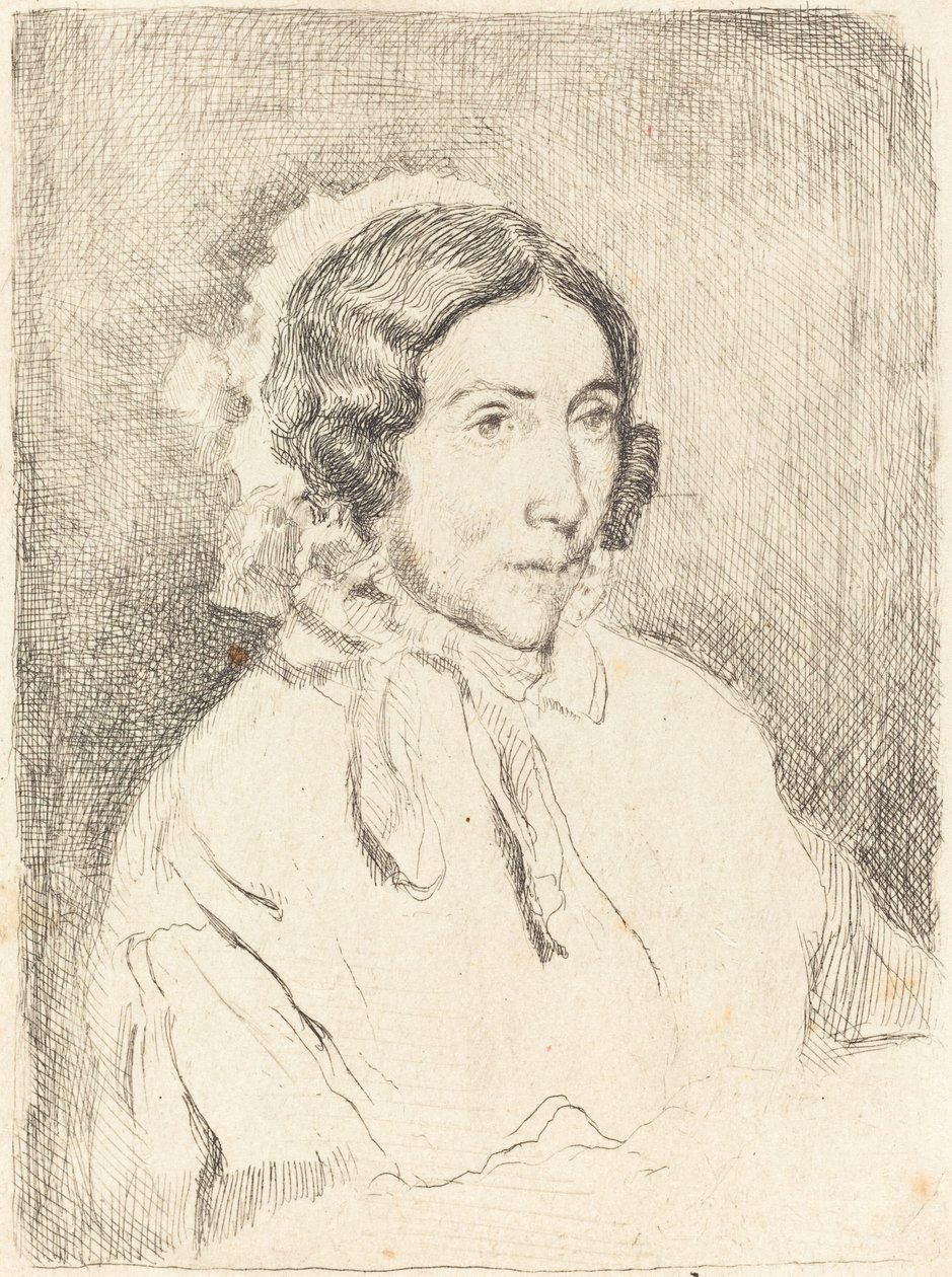 Kvinde i en flæsende kasket (Dame agée) af Edgar Degas