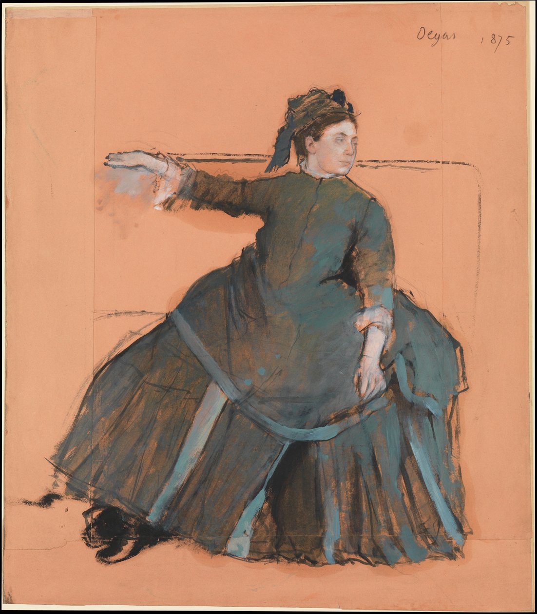 Frau auf einem Sofa af Edgar Degas