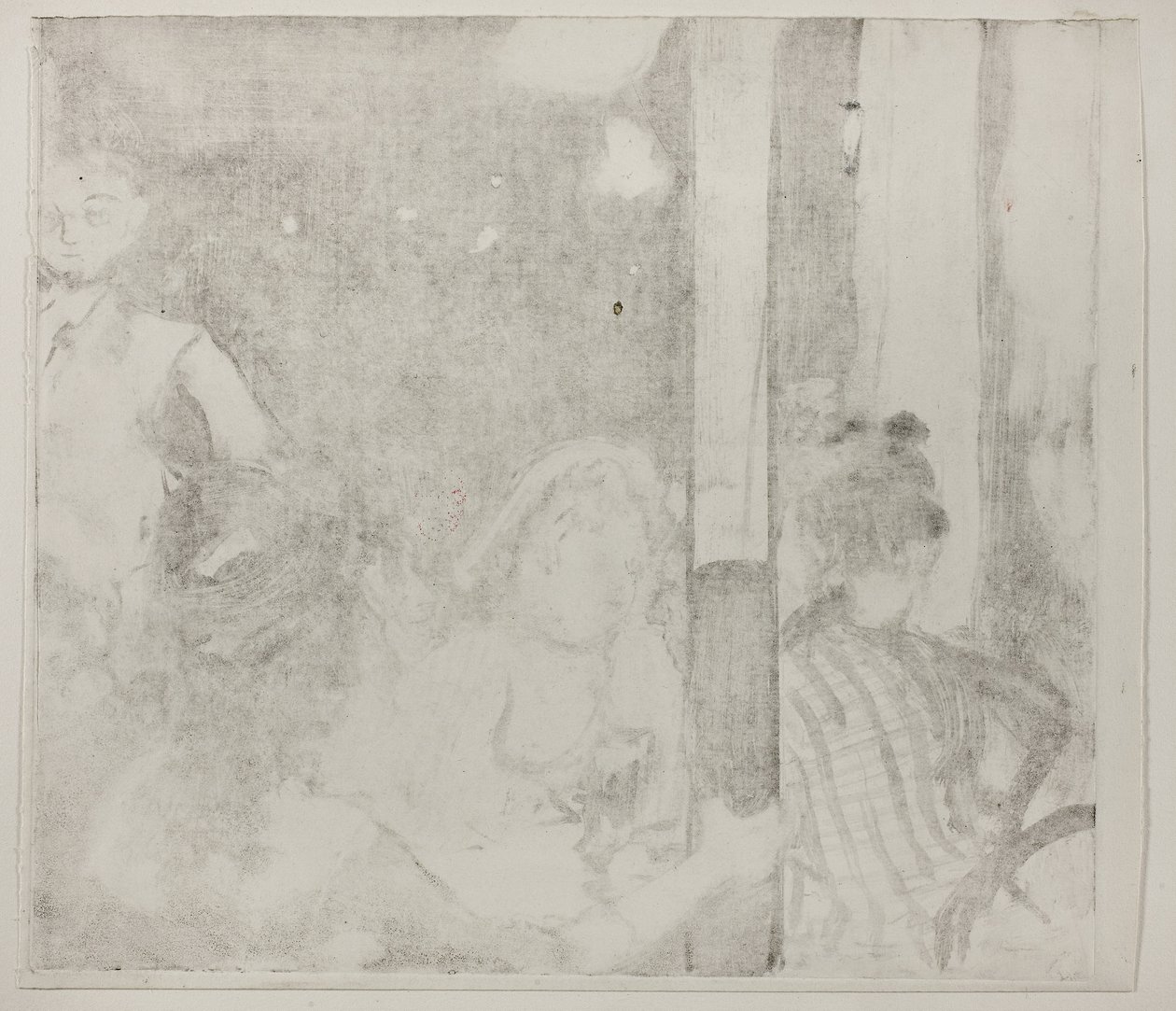 Kvinder foran en café, aften, ca. 1877 (monotype beslægtet på elfenbensvævet papir) af Edgar Degas