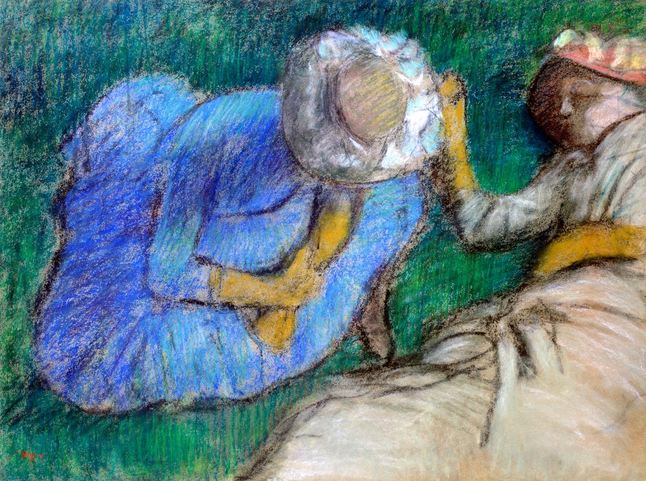 Unge kvinder hviler, slutningen af det 19.-begyndelsen af det 20. århundrede af Edgar Degas