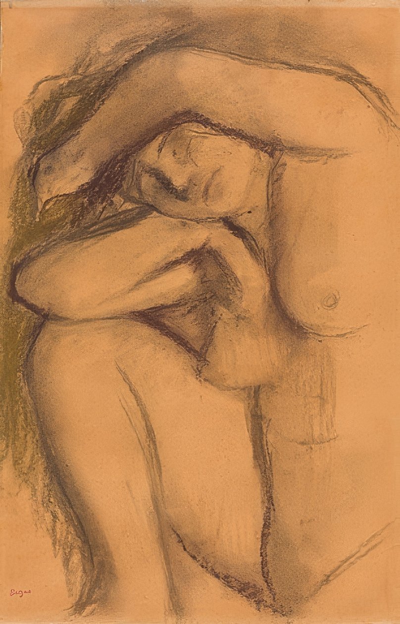 Studie af Nu (Aktsudie). Um 1888-92 af Edgar Degas