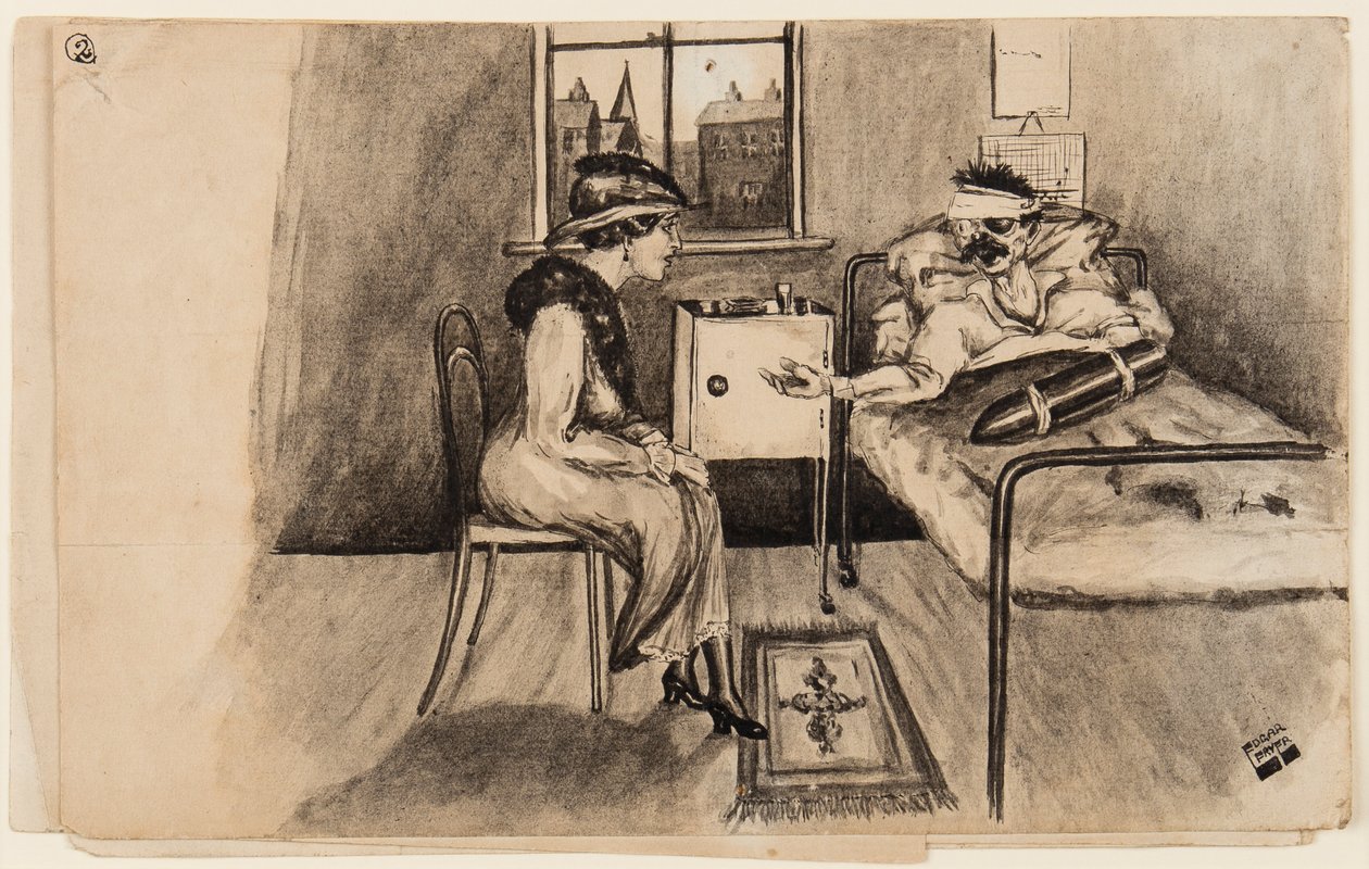 Some Shell!, 13. oktober 1917 (pen, pensel og blæk på papir) af Edgar Fryer