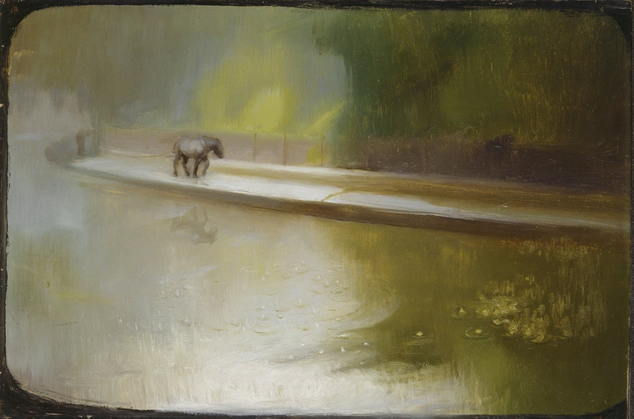 Godmorgen: The Glamorgan Canal (olie på plade) af Edgar Herbert Thomas