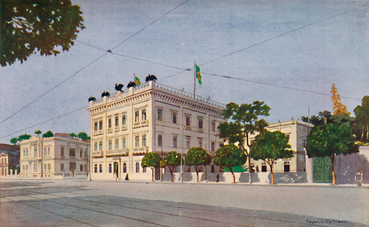 Cattete Palace - Brasiliens præsidents officielle residens, 1914 af Edgar L. Pattison