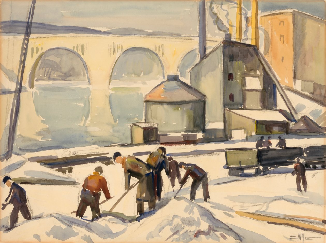 C.W.A. Arbejder hos Key Bridge, n.d. af Edgar Nye